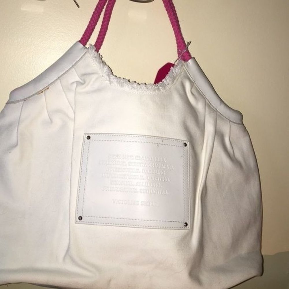 Victoria’s Secret White Vintage Cotton large tote bag NWT READ